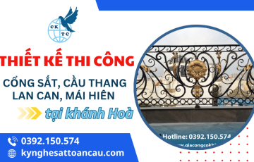 Thiết kế thi công cổng sắt, cầu thang, lan can, mái hiên tại Khánh Hòa
