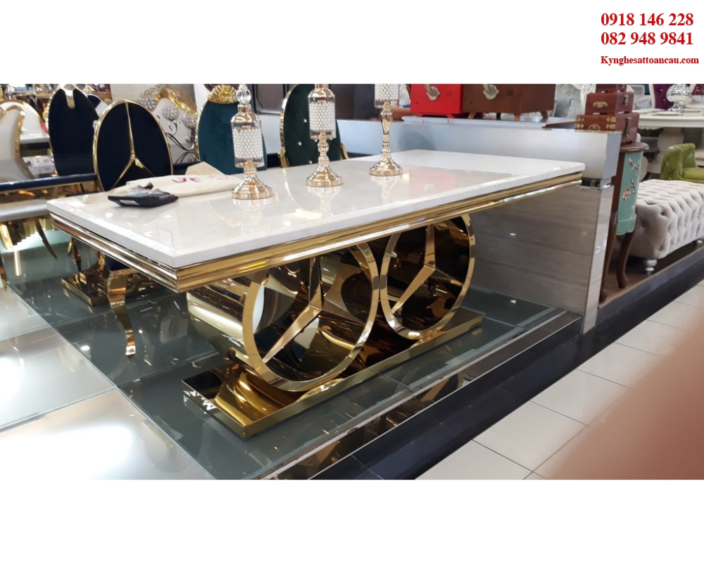 Bàn trang trí inox xi mạ I11