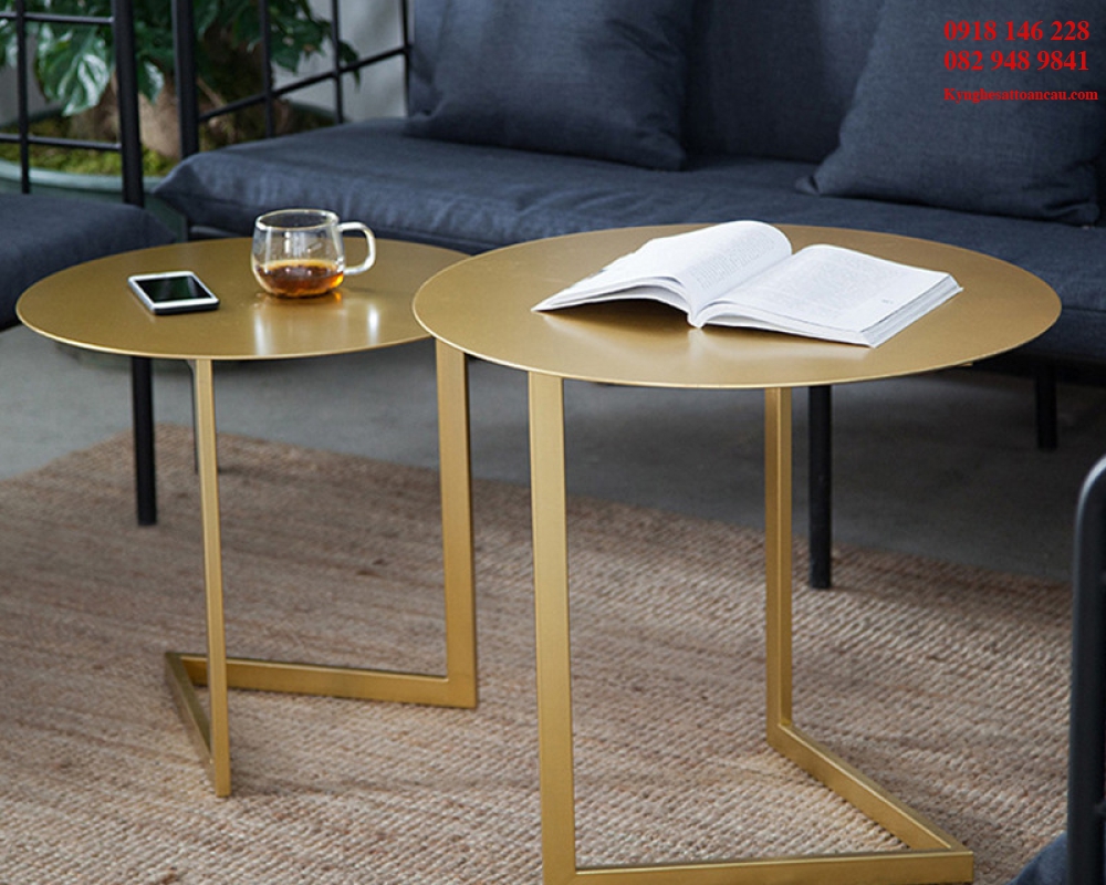 Bàn trang trí inox xi mạ I17