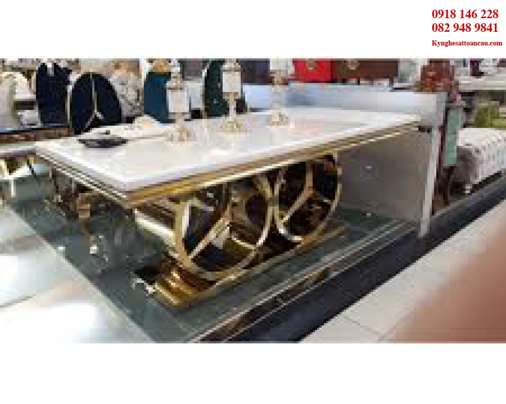 Bàn ghế inox xi mạ v1