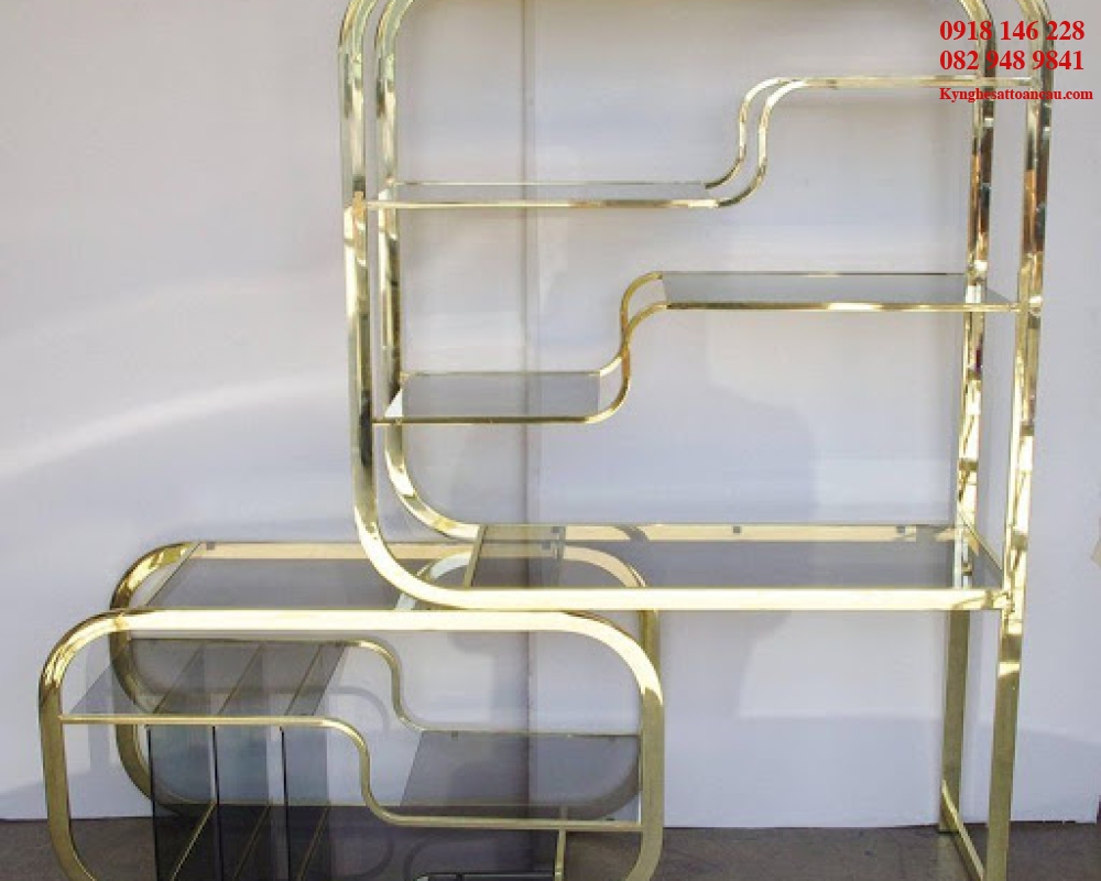 Kệ Inox mạ vàng cao cấp KIXM06