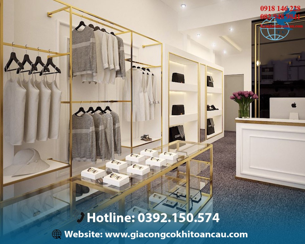 Kệ Inox mạ vàng cao cấp KIXM31