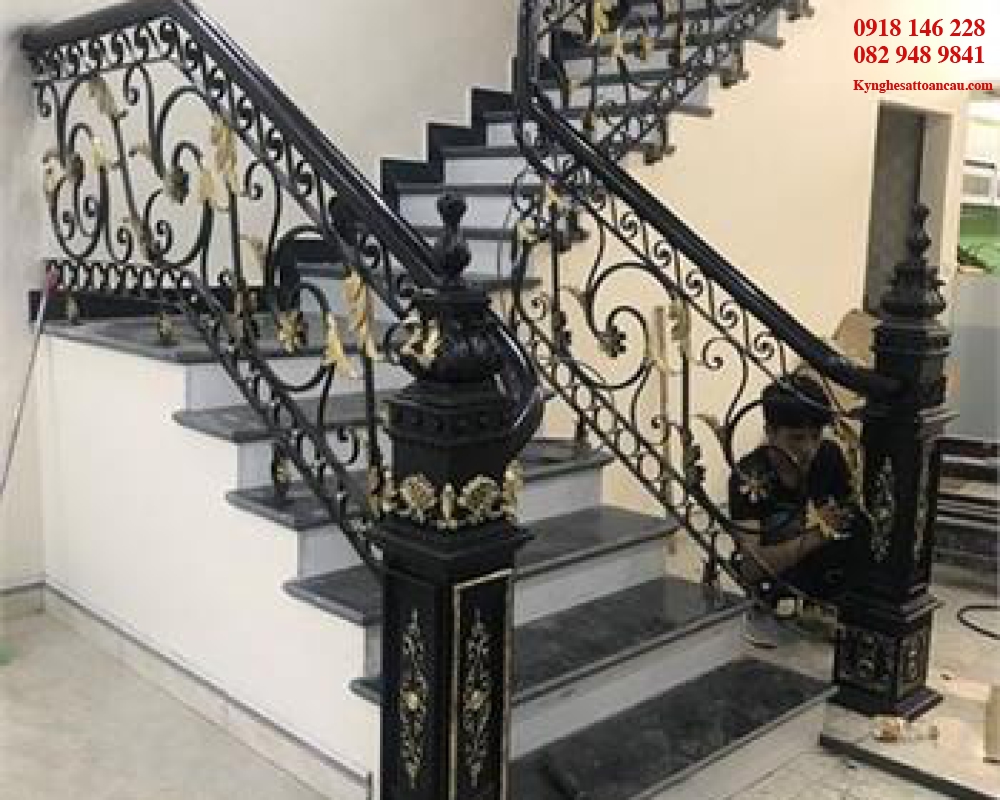 Cầu thang sắt mỹ thuật 089