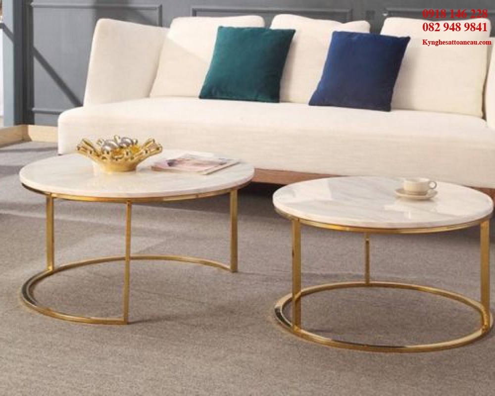 Bàn trà inox mạ vàng BTI03