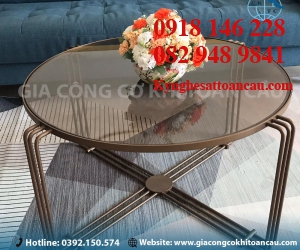 Bàn trà inox mạ vàng BTI02