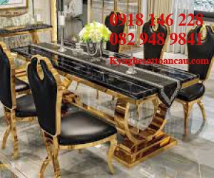 Bàn ghế inox xi mạ v2