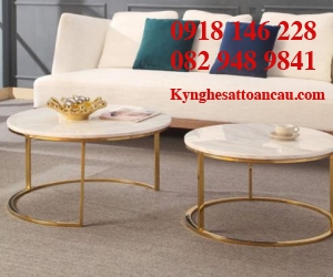 Bàn trà inox mạ vàng BTI03